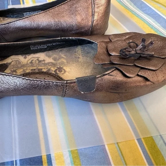 Born Metallic Brown Floral Flats - Picture 5 of 10